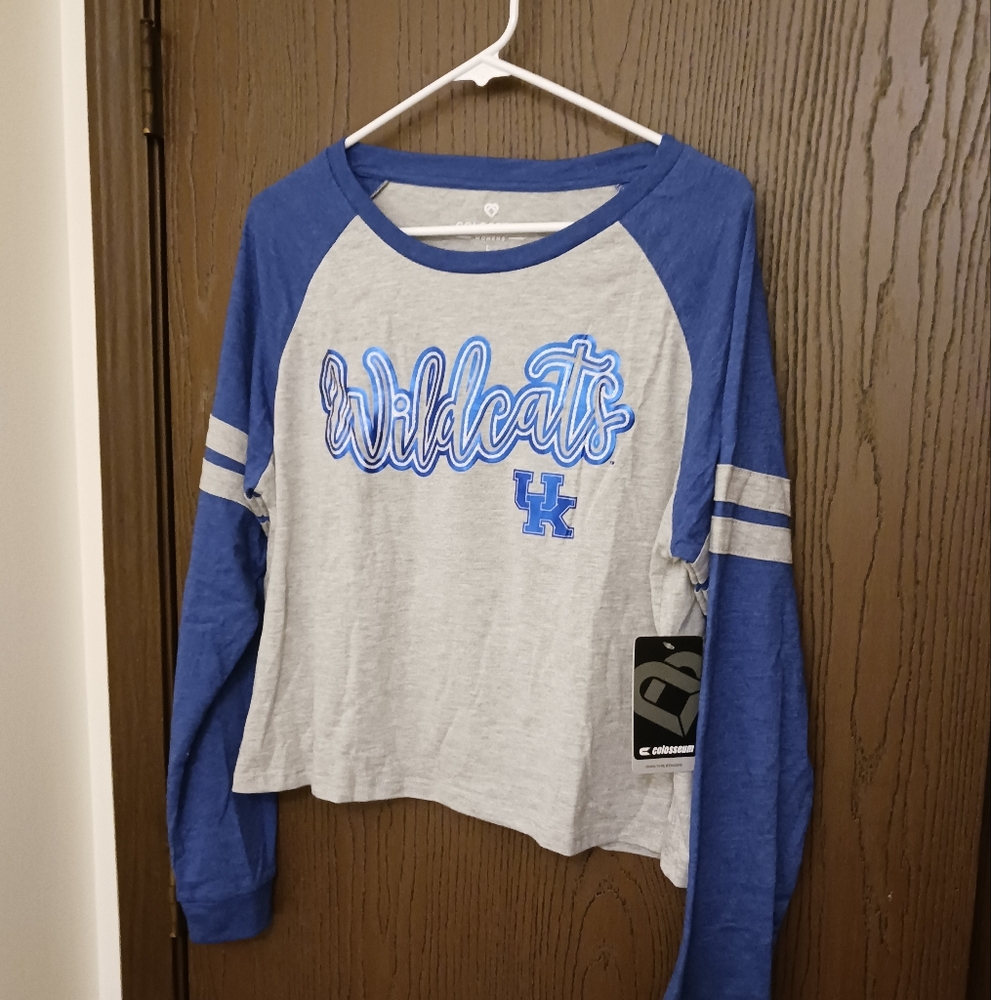 Colosseum Wildcats Blue and Gray Long Sleeve Tee